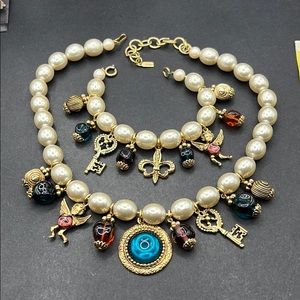 Vintage 1928 charm necklace and bracelet